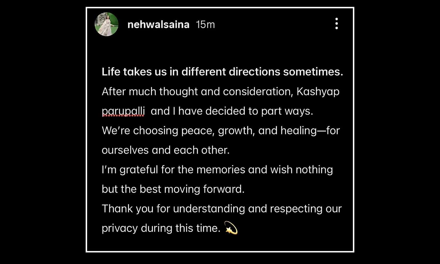 Saina Nehwal separation