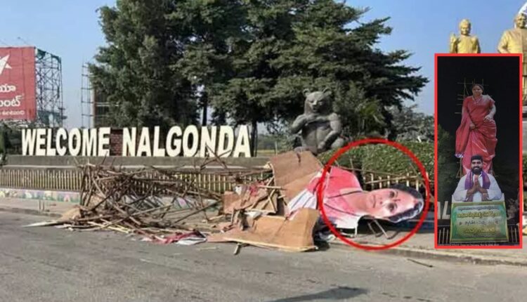 Kavitha banners removed Nalgonda