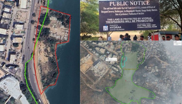 HYDRAA removes 5-acre encroachment at Durgam Cheruvu