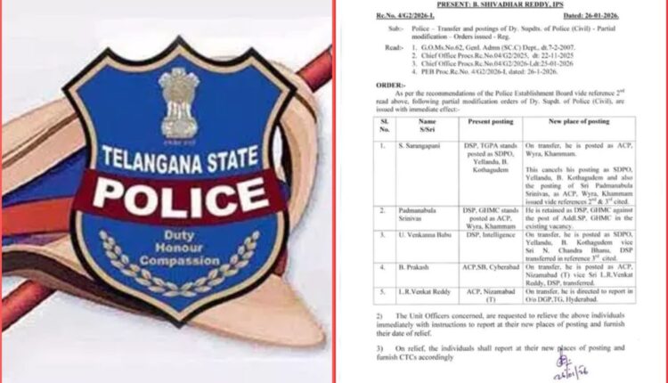 DSP transfers Telangana