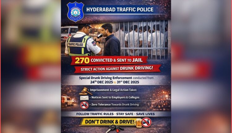Drunk driving: 270 jailed in Hyderabad