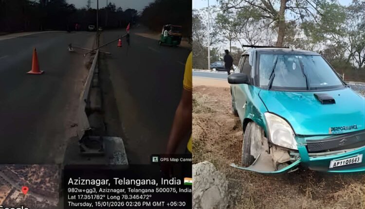 Swift car crash Hyderabad-Bijapur