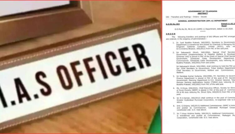 Telangana transfers IAS officers