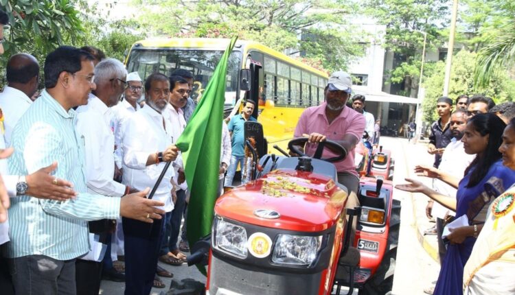 Damodar Raja Narasimha distributes tractors