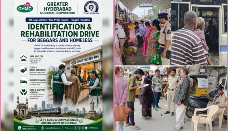 Beggars' rehabilitation Hyderabad drive by GHMC