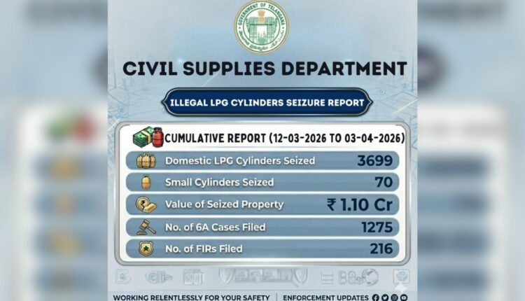 LPG diversion crackdown sees 3,699 cylinders seized