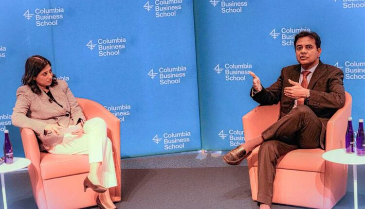 KTR on Telangana growth story at Columbia Business School