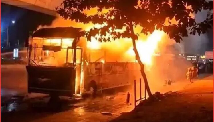 Bus fire Hyderabad KPHB incident