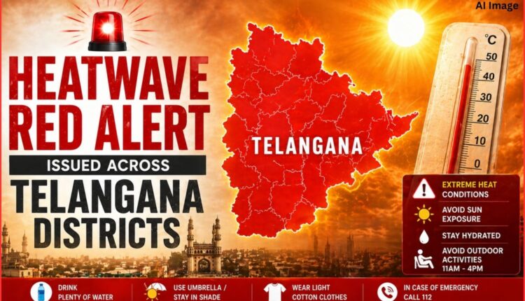 Heatwave red alert in Telangana, rain warning