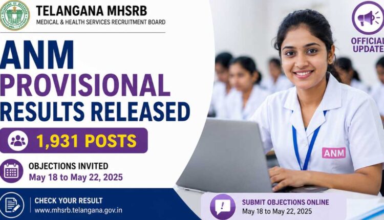 ANM provisional results announced in Telangana