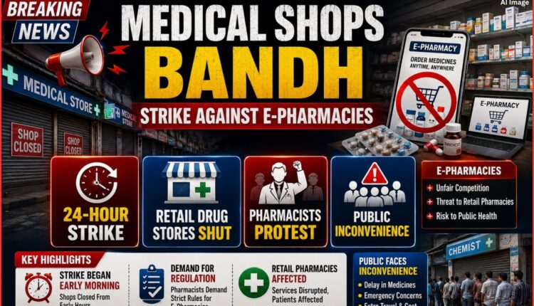 Medical shops bandh over e-pharmacies