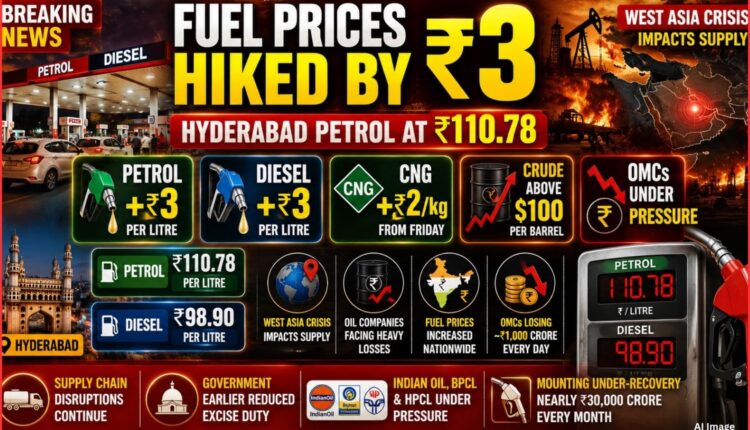 Fuel prices hiked across India