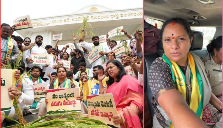 Grain purchase issue triggers Kavitha protest