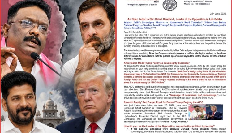 Dasoju Shravan letter questions Rahul Gandhi