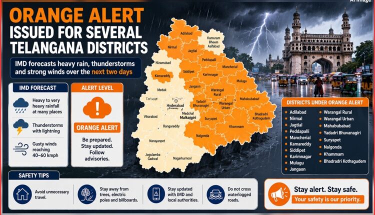 Orange alert issued for Telangana districts