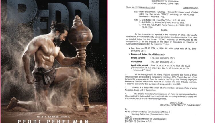 Peddi ticket prices get Telangana approval