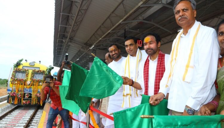 Komuravelli railway station gets first DEMU train