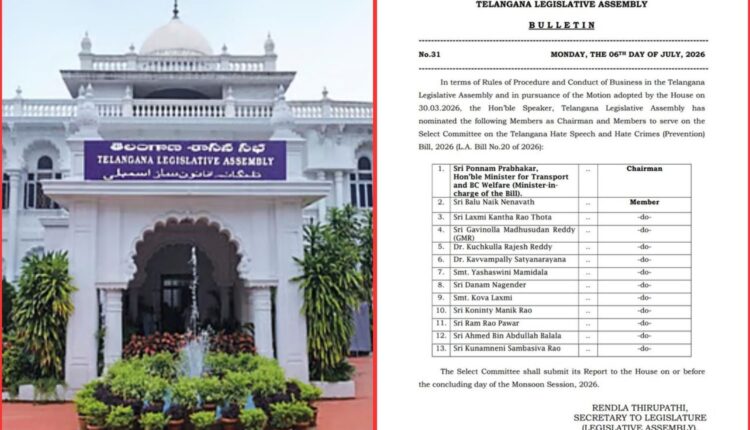 Select Committee for Hate Speech Bill constituted