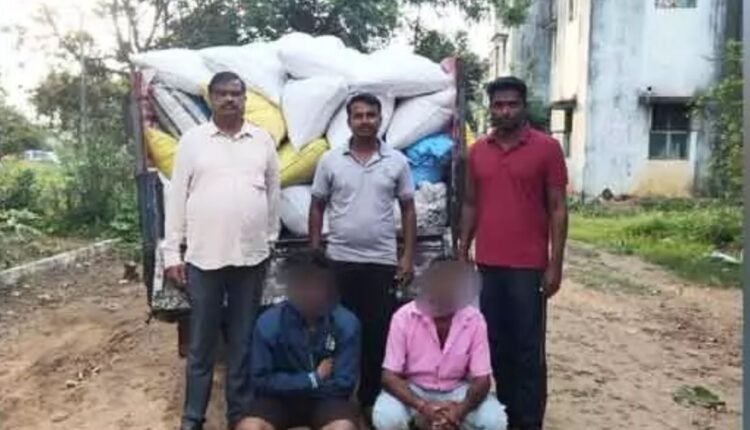 PDS rice seized in Bhupalpally, two booked