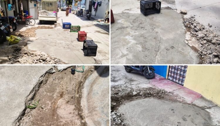 Sri Krishna Nagar pothole repairs underway