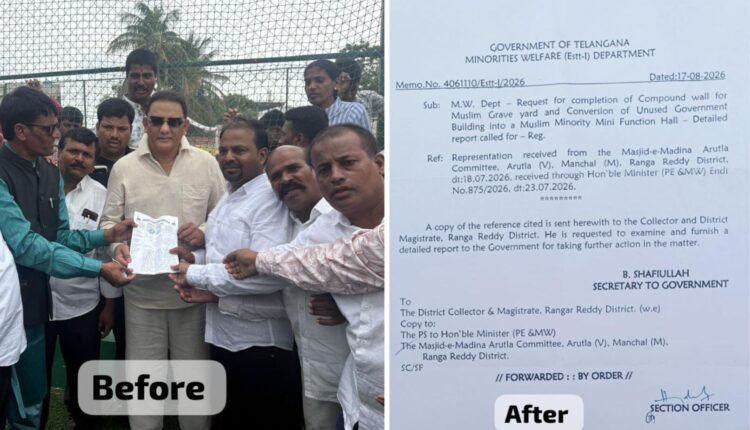 Arutla community thanks Azharuddin over welfare issues