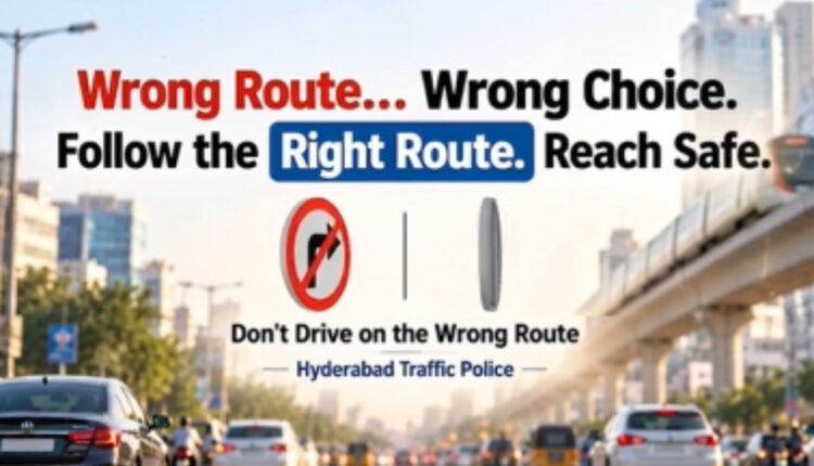 Hyderabad traffic safety warning on wrong routes