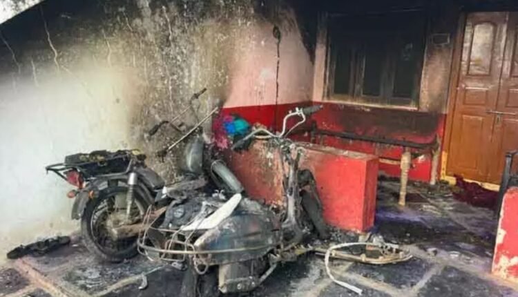 Two-wheeler fire Edulapuram sparks midnight panic