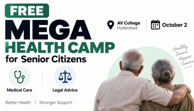 Free health camp for senior citizens on October 2