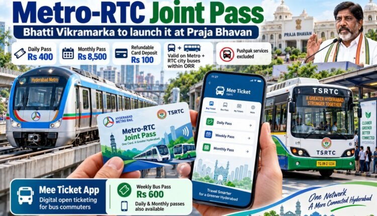 Metro RTC joint pass: Rs 400 a day, Rs 8,500 a month