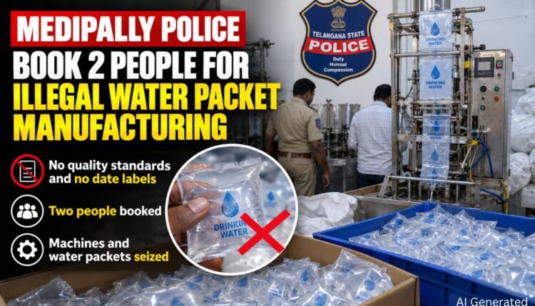 Two booked over water packet manufacturing in Medipally