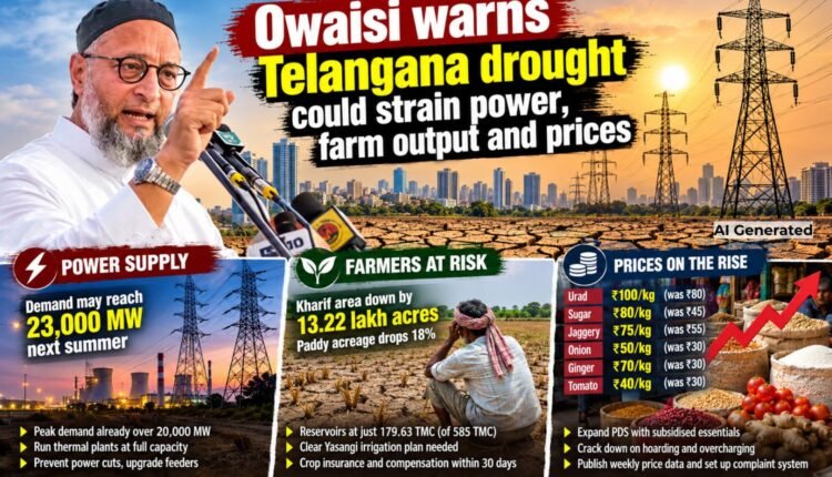 Telangana drought: Owaisi seeks early power, farm steps