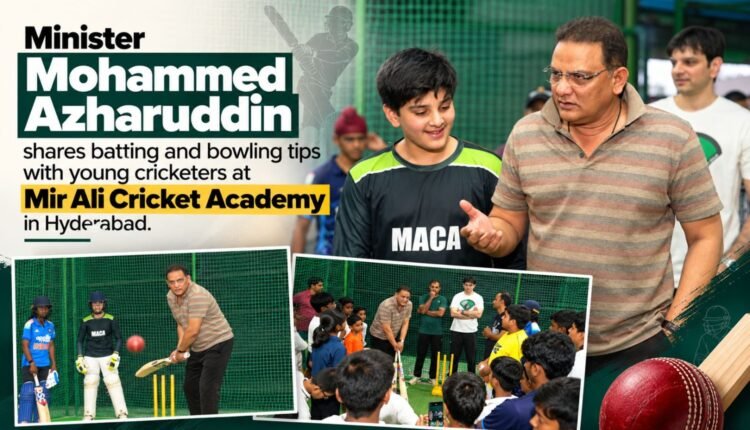 Azharuddin shares cricketing tips with young cricketers