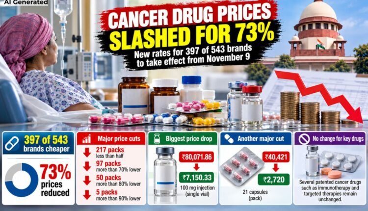 Cancer drug prices cut for 397 brand packs