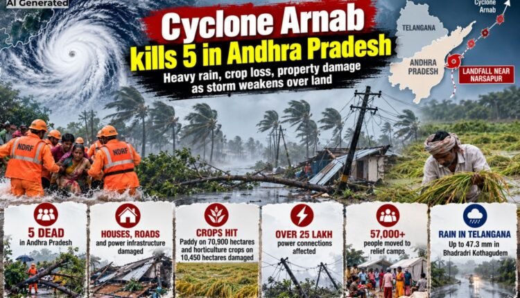 Cyclone Arnab claims five lives in Andhra Pradesh