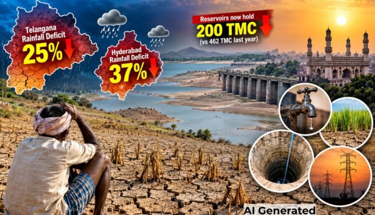 Telangana rainfall deficit at 25%, Hyderabad at 37%